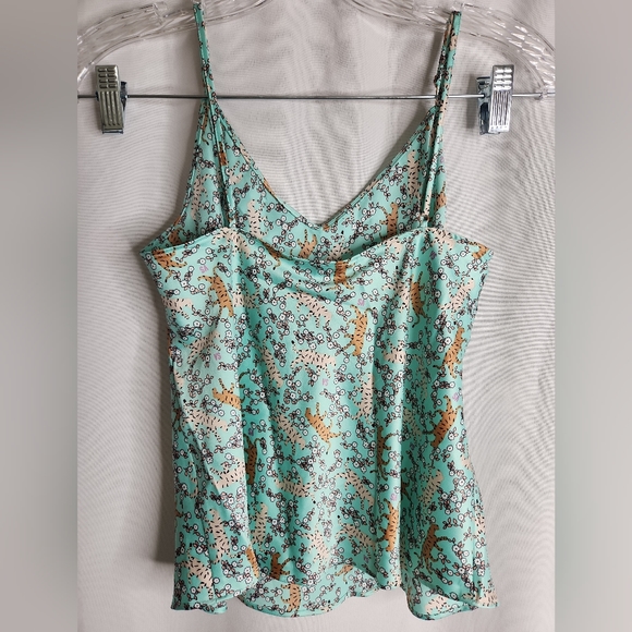 Victoria's Secret Mint Green Tiger/Floral Print Cami Size Small - Picture 2 of 6
